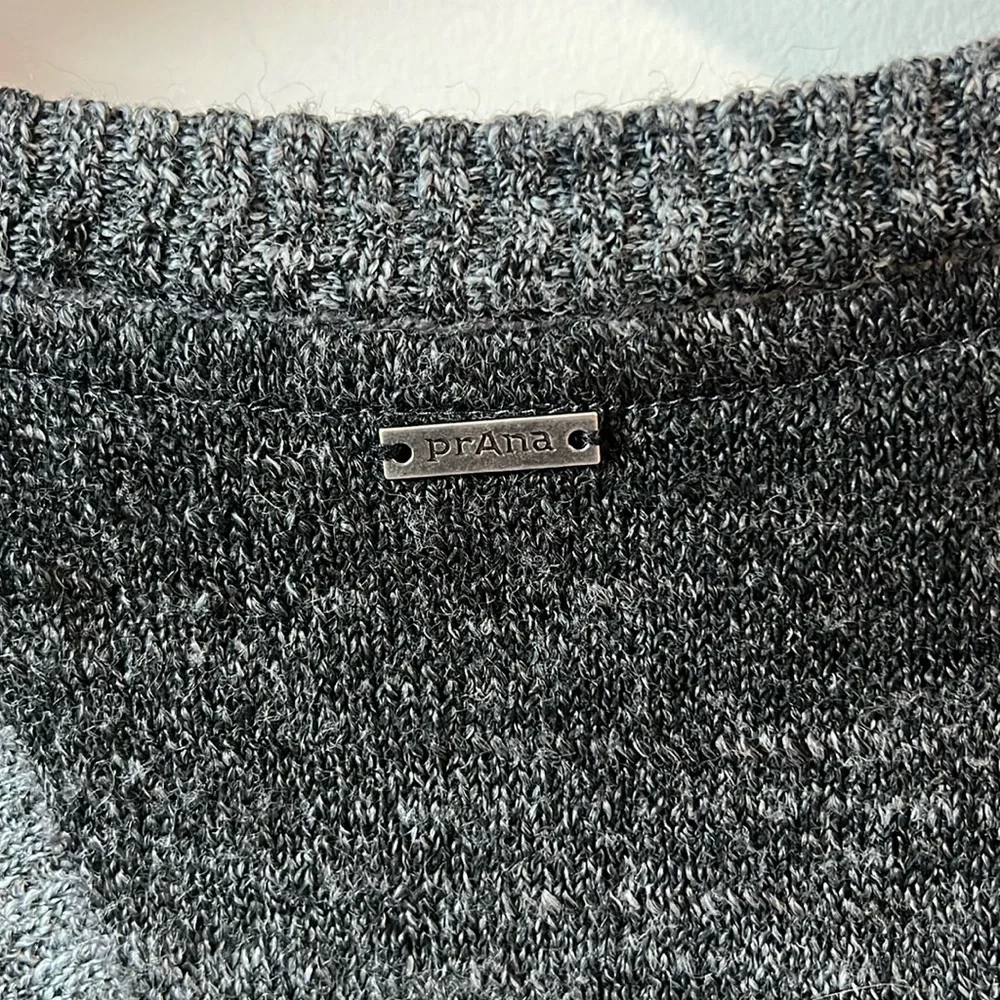 Prana Julien Charcoal Ombré Split Back V-Neck Sweater - Picture 6 of 6